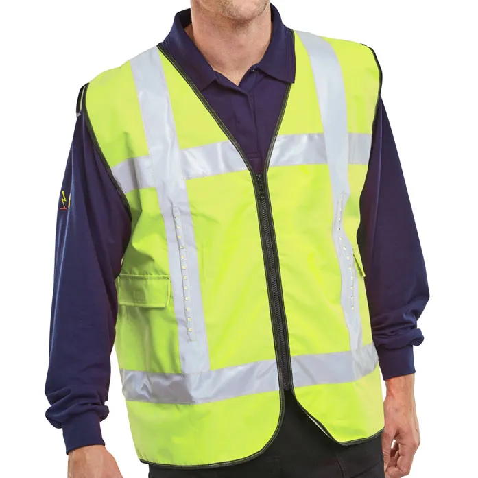 lightvest Light Vest Hi-Vis LED Light Up Basic Vest with Pockets — Saturn Yellow
